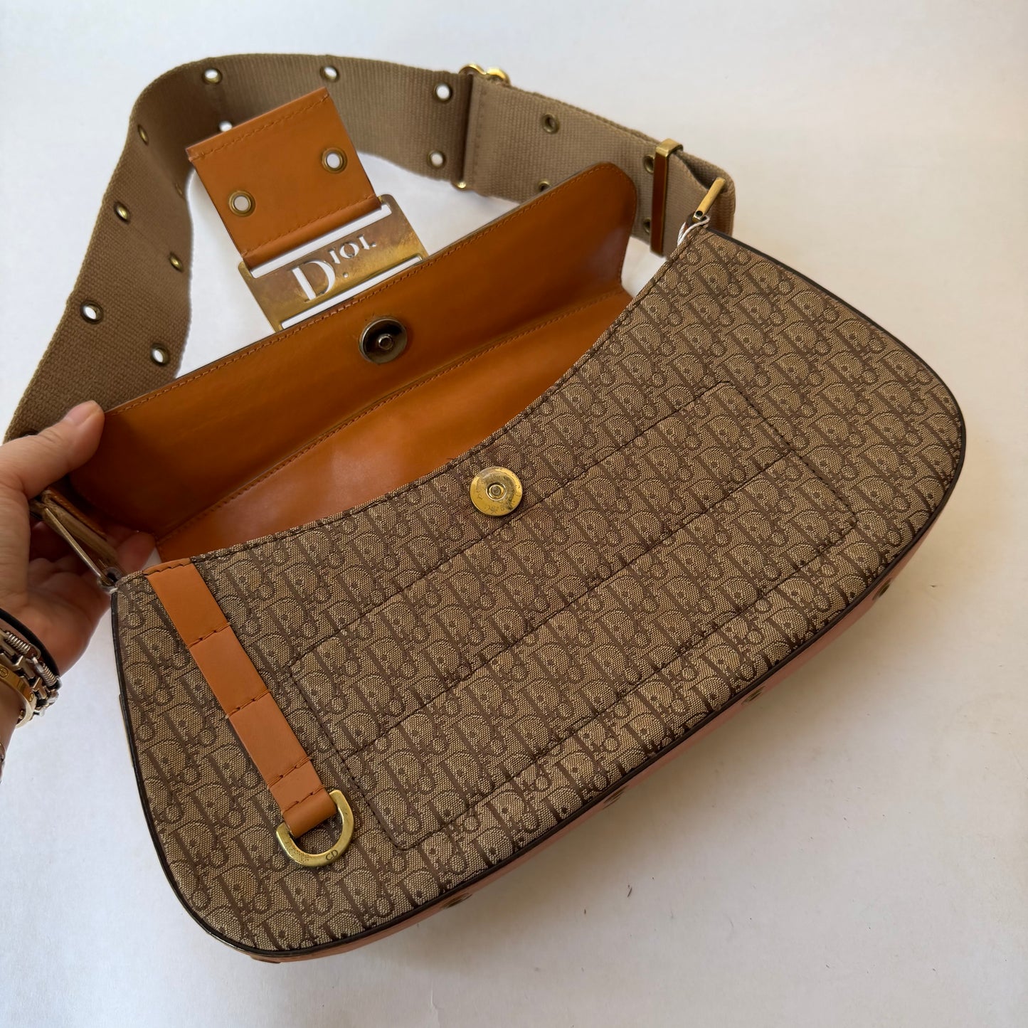 Christian Dior Brown Oblique Monogram Columbus Bag