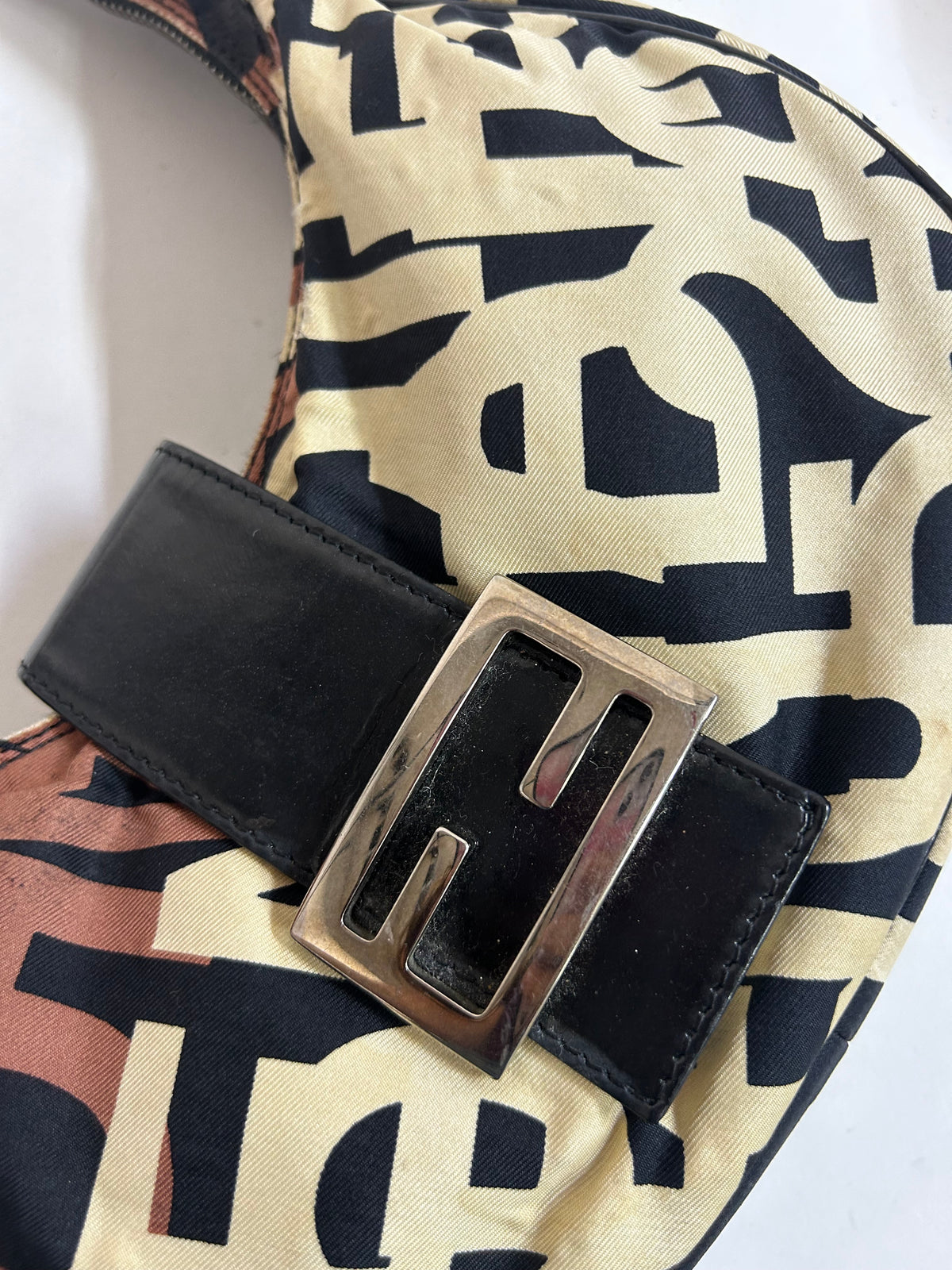 Fendi Scrabble Nylon Croissant Shoulder bag