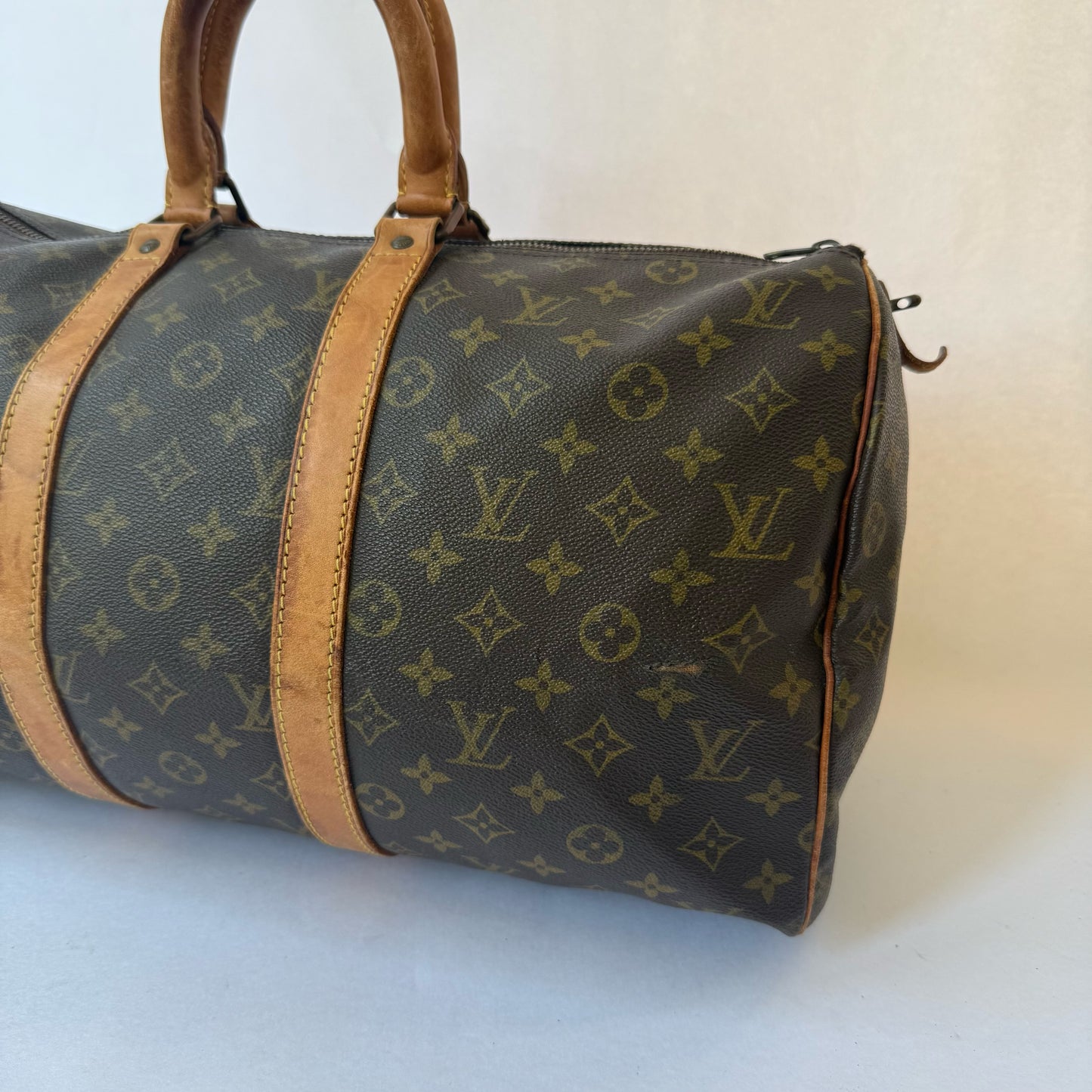 Louis Vuitton Brown Monogram Keepall 45 Duffle Bag