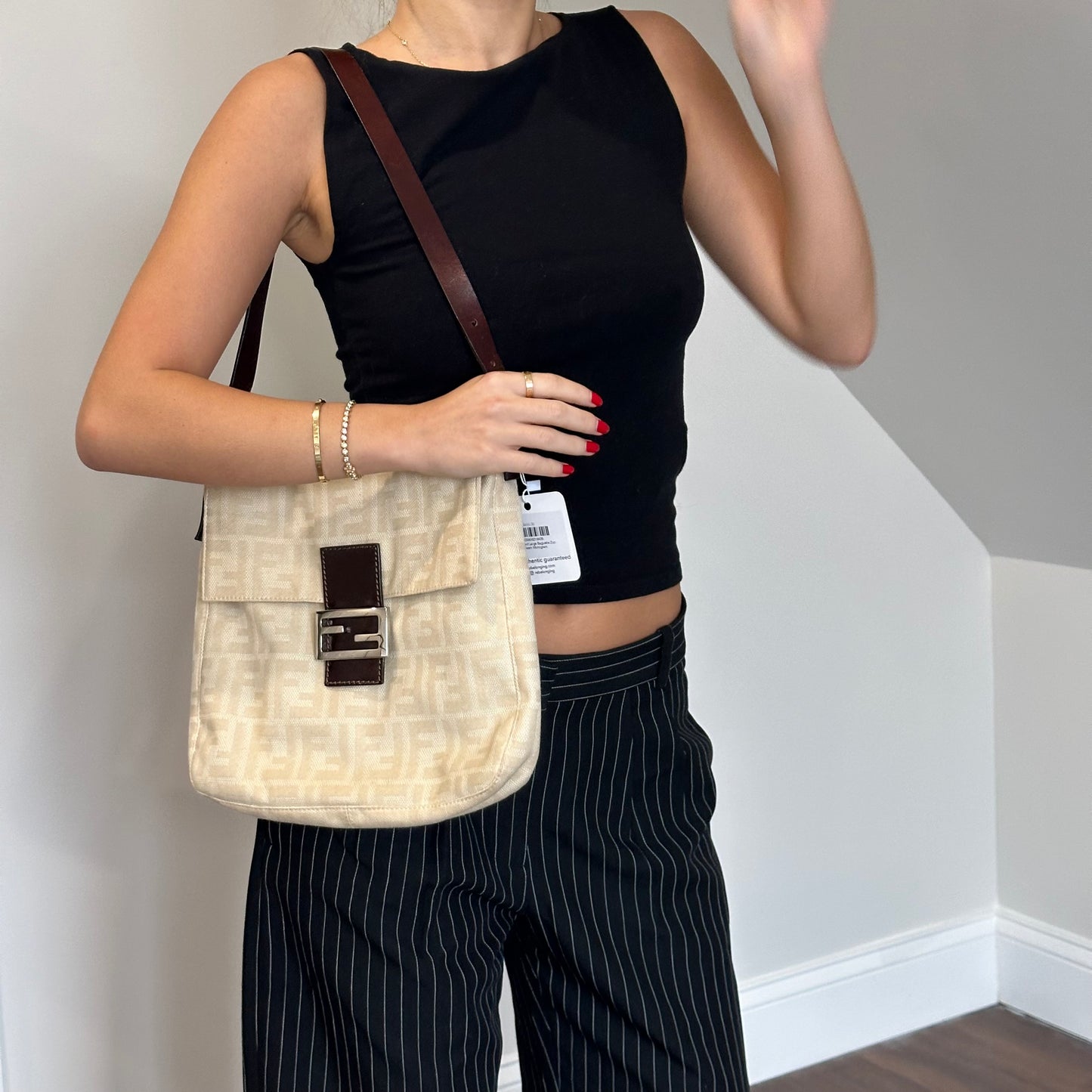 Fendi Squared Large Baguette Zucca Cream Monogram