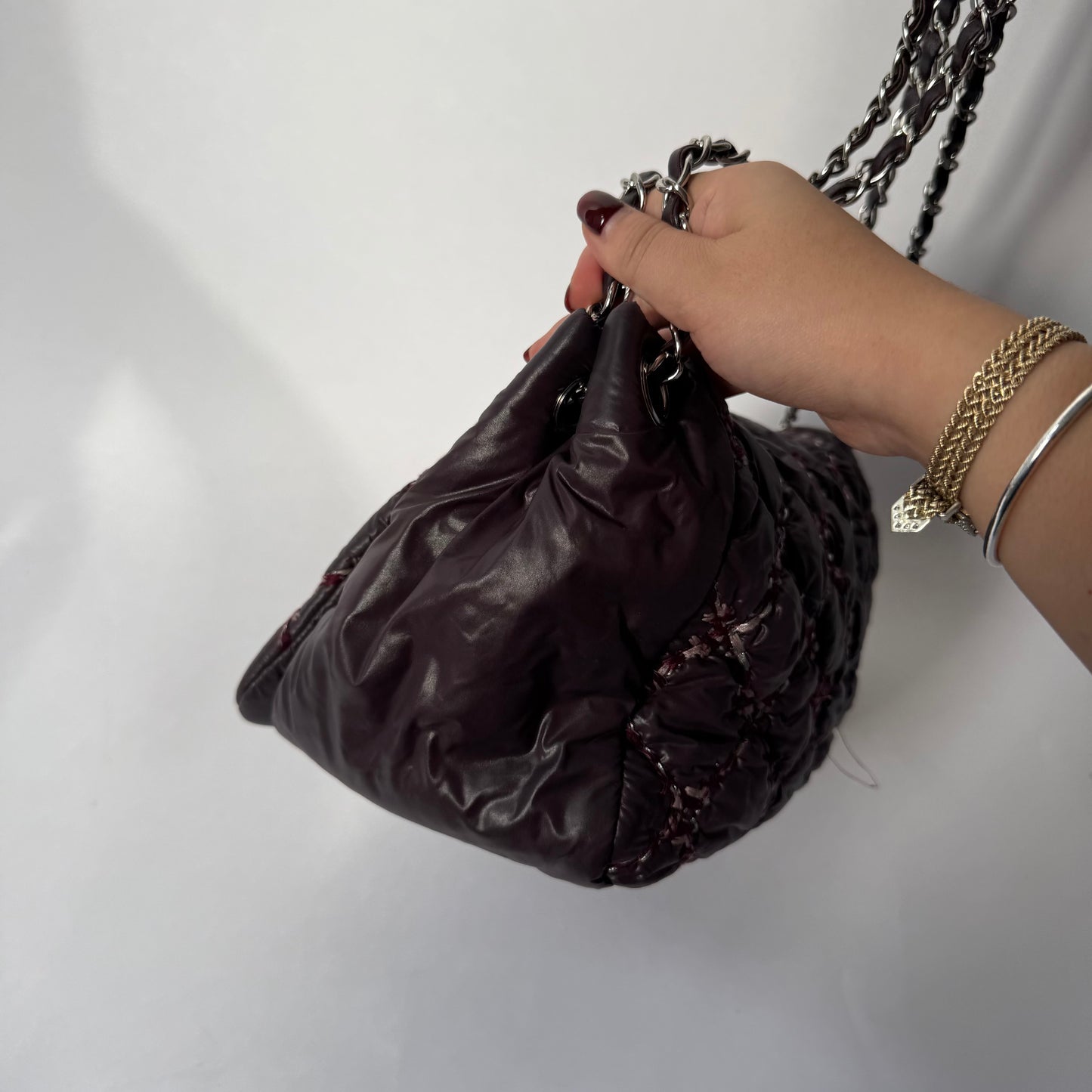 Chanel Paris-Byzance Purple Puffy Nylon Wild Stitch Flap