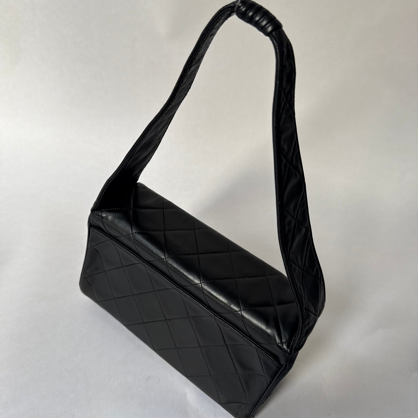 Chanel Black Lambskin Leather CC Box Flap