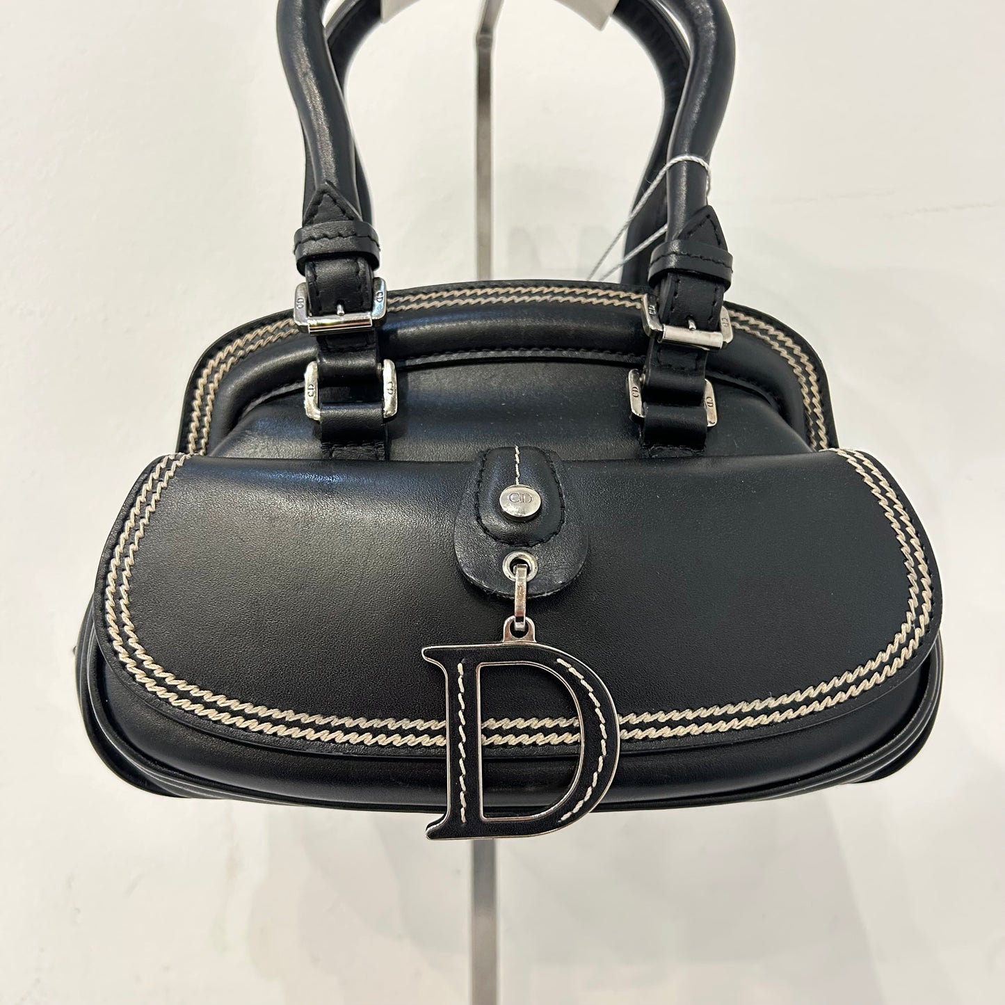 Christian Dior Black Leather Mini Detective Bag