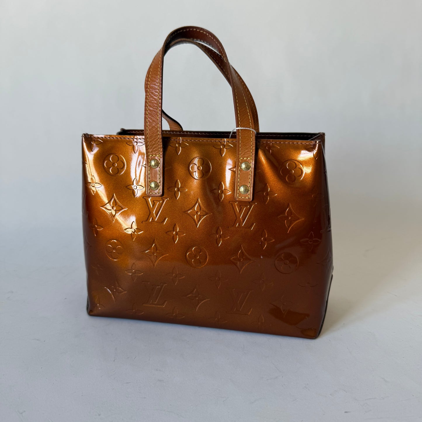 Louis Vuitton Bronze Vernis Patent Leather Reade PM Mini Tote