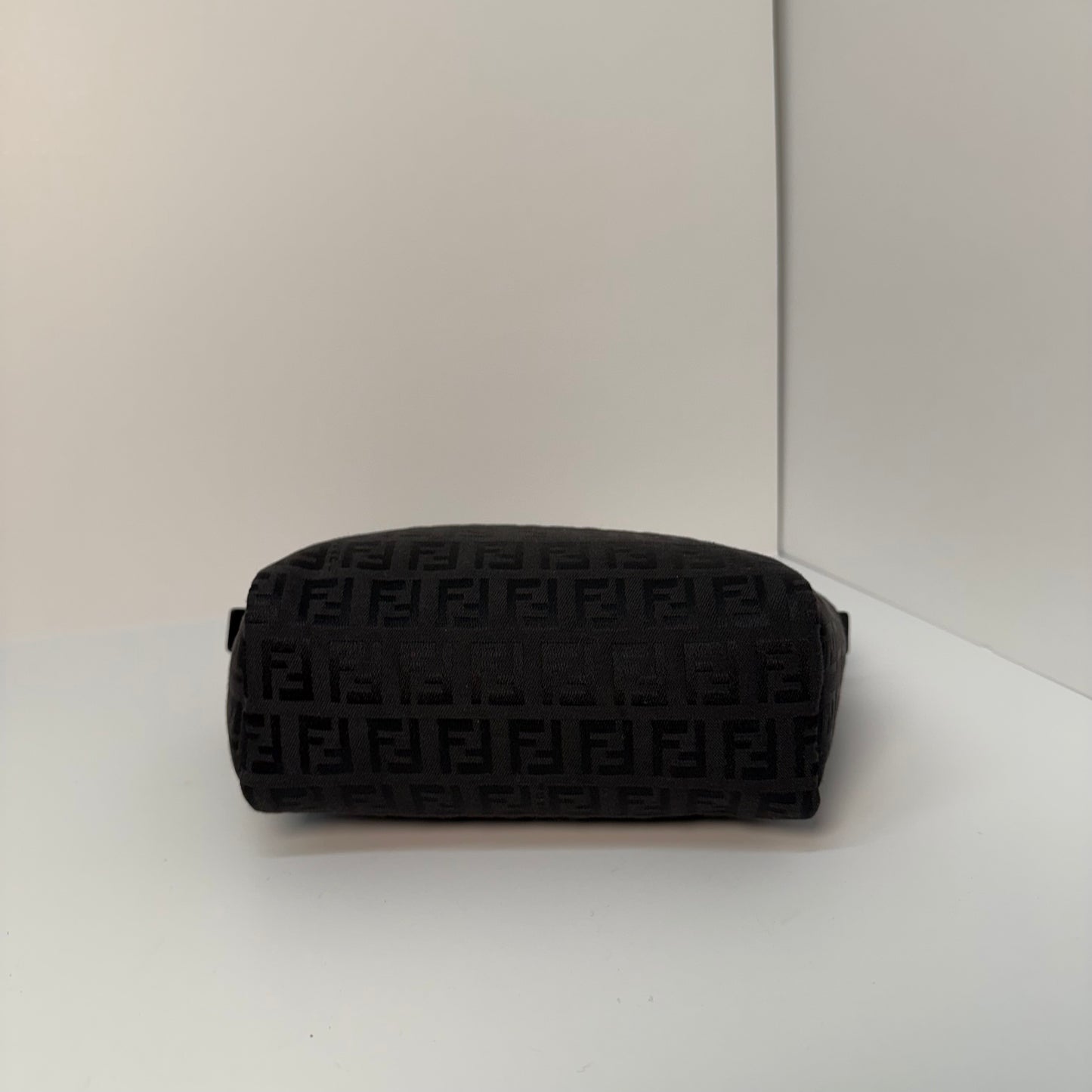 Fendi Black Zucchino Monogram Top Handle Tote Bag