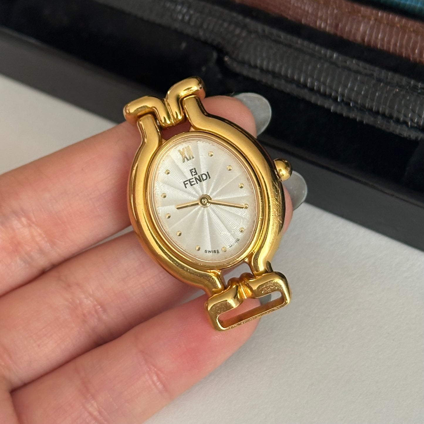 Fendi 18k GP Mother of Pearl Dial Watch w/ 5 Interchangeable Bands