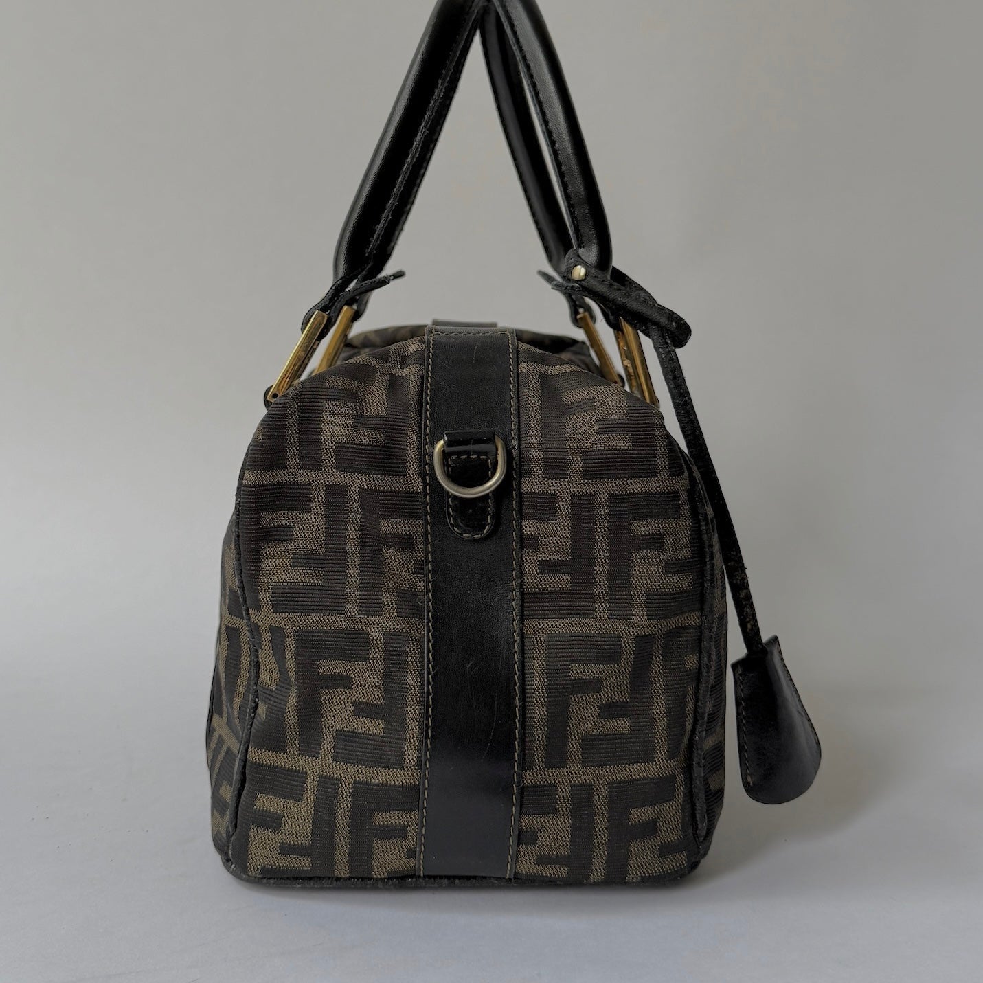 Fendi Brown Zucca Canvas Clip Top Tote Bag