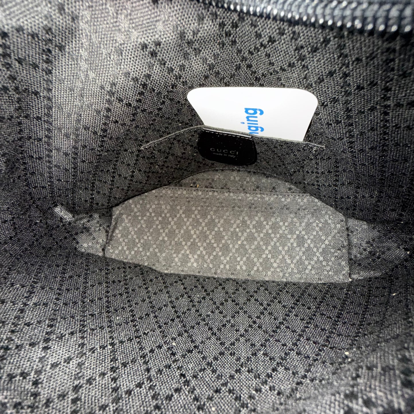 Gucci Black Canvas Clip Handle Small Shoulder Bag