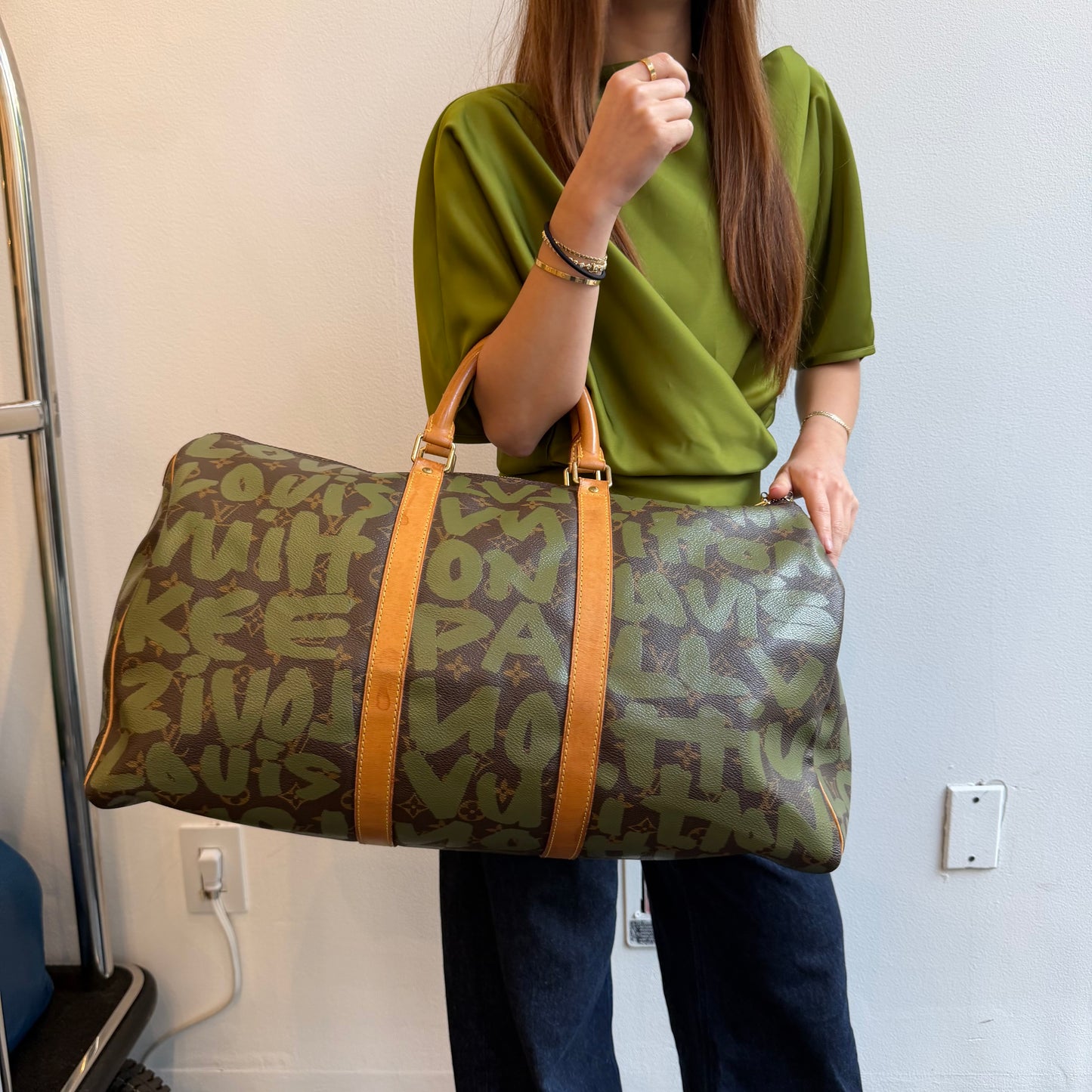Louis Vuitton x Stephen Sprouse Green Graffiti Monogram Keepall 50 Duffle Bag