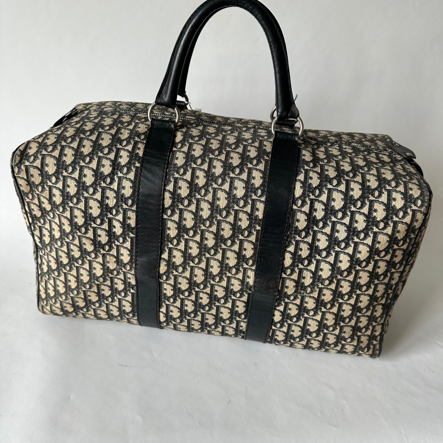 Christian Dior 80’s Navy Black Trotter Large Duffle Bag