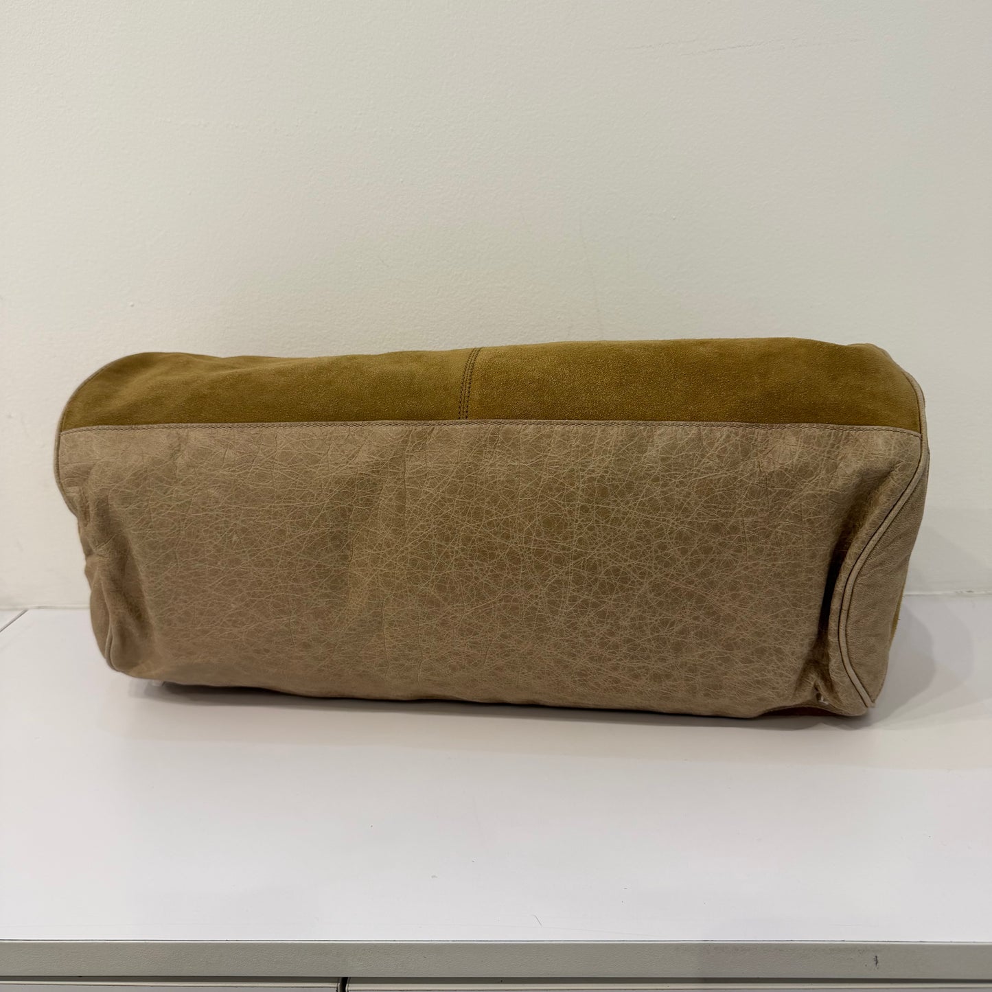 RARE Balenciaga Brown Suede Motorcycle Duffle Bag