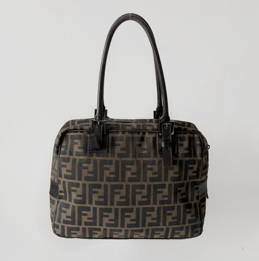 Fendi Brown Zucca Square Shoulder Bag