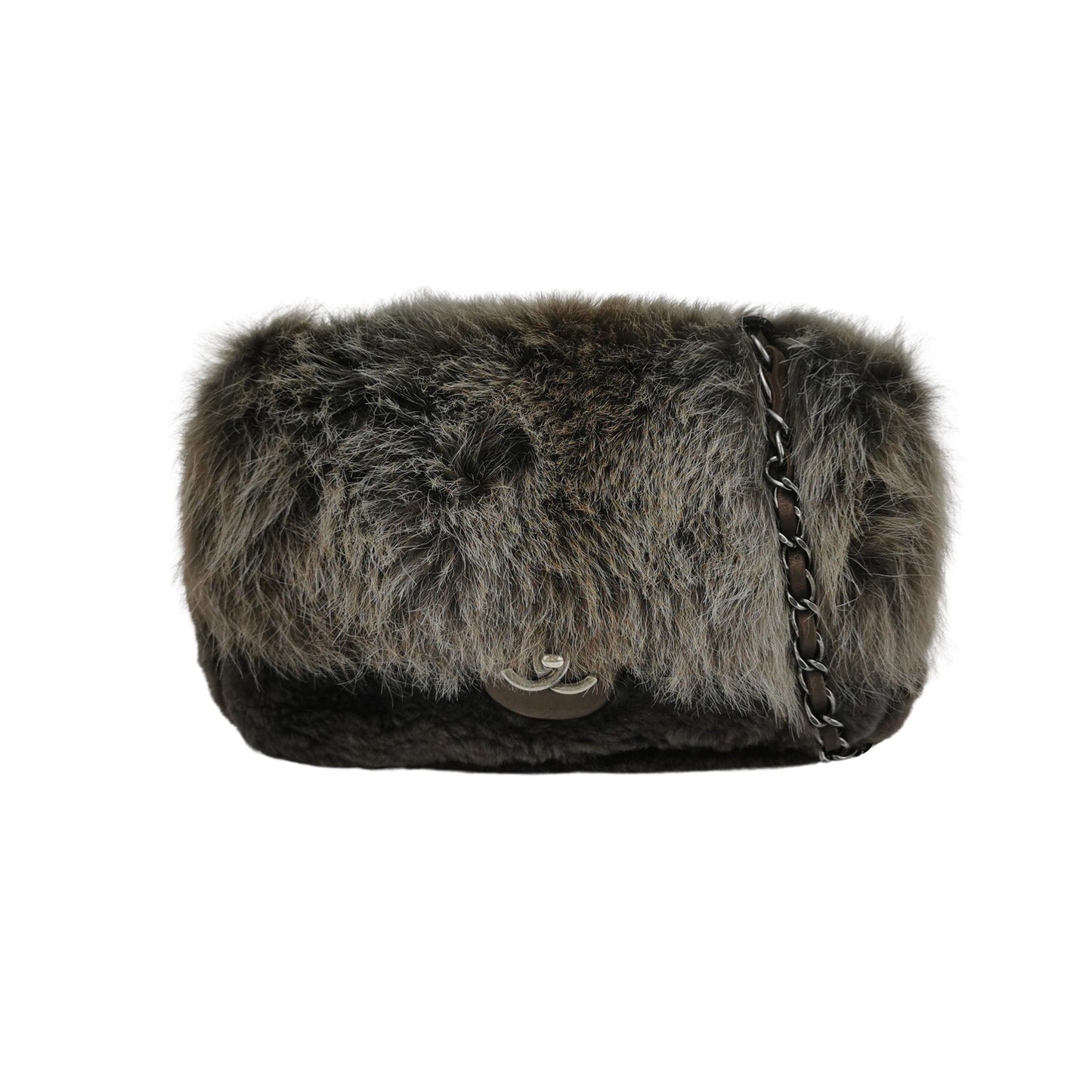 Chanel 2013 Green Ombre Rabbit Fur Flap