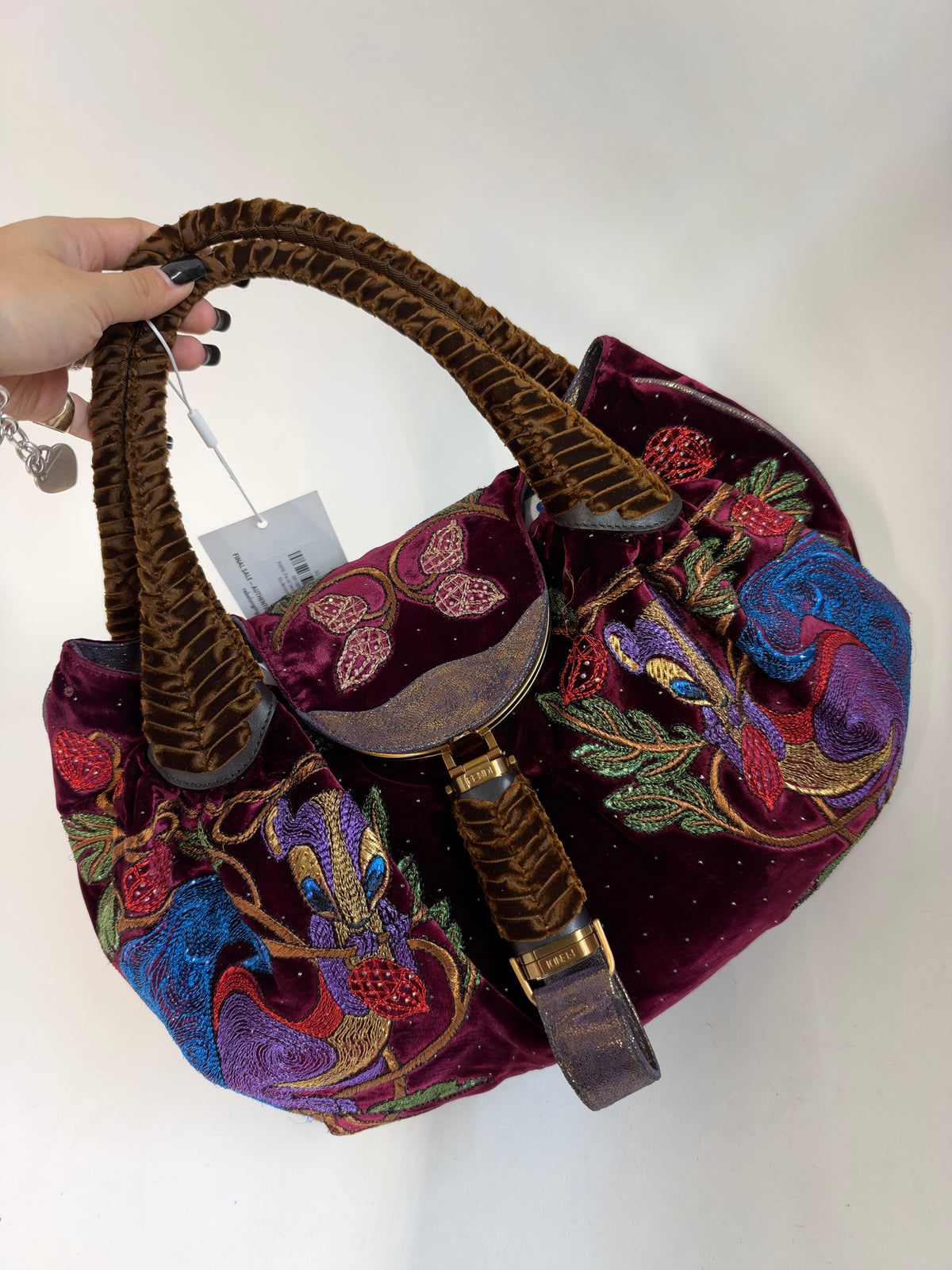 RARE Fendi Velour Squirrel Detail Multicolor Spy Bag