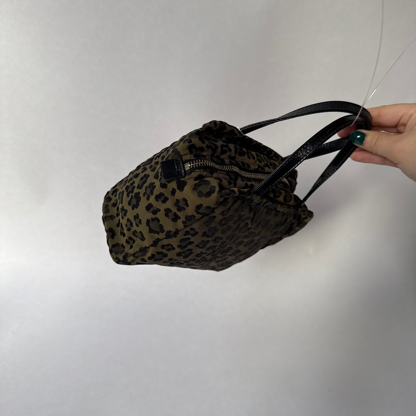 Fendi Brown Leopard Canvas Top Handle Tote