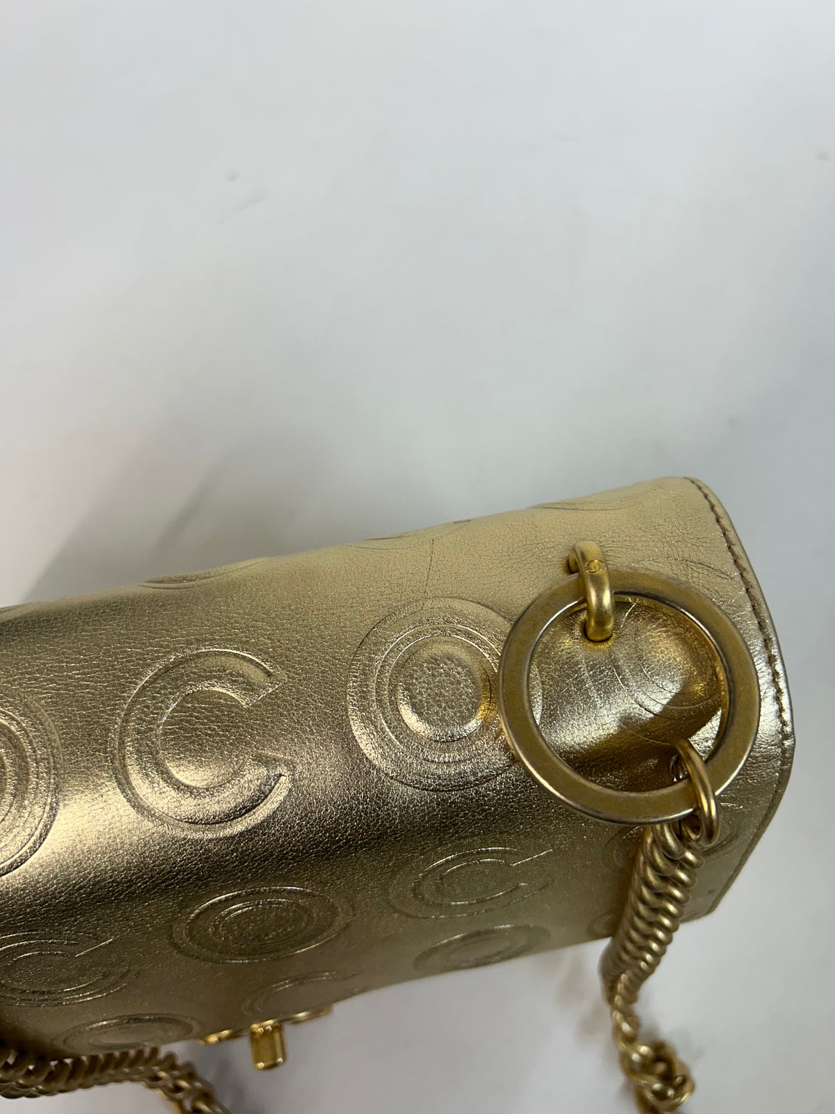 Chanel Gold Metallic Lambskin Leather COCO Monogram Flap