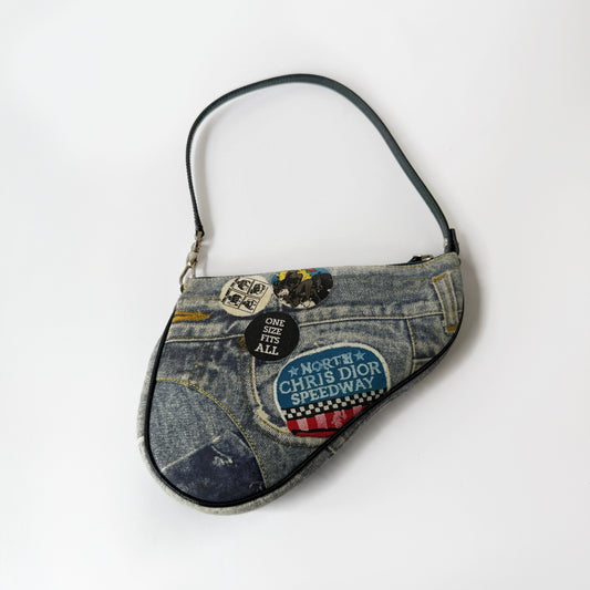 Christian Dior Ltd Edition ‘Miss Dior Speedway’ Denim Mini Saddle Pochette