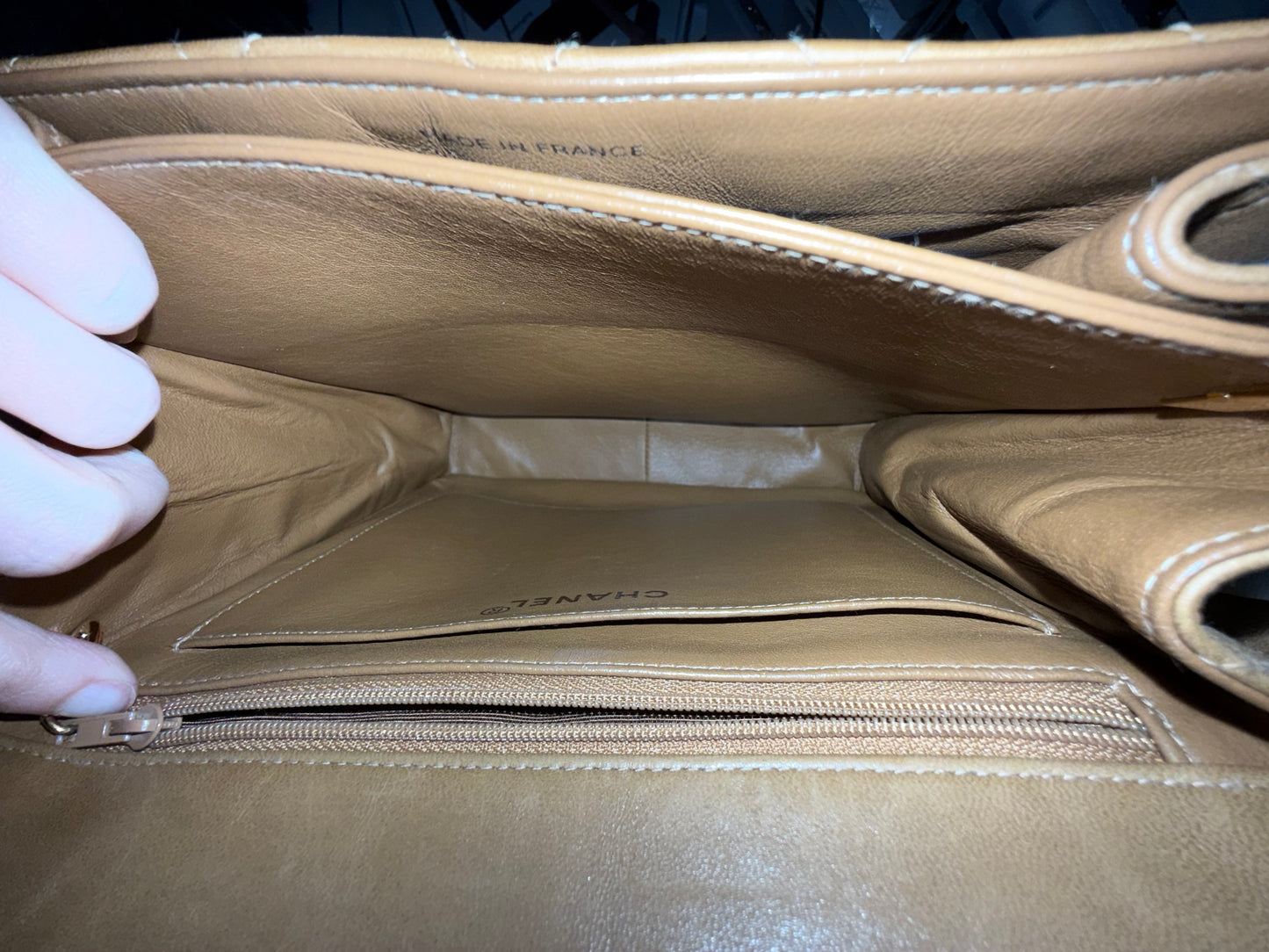 Chanel 1992 Brown Lambskin Quilted Kelly Shoulder Bag