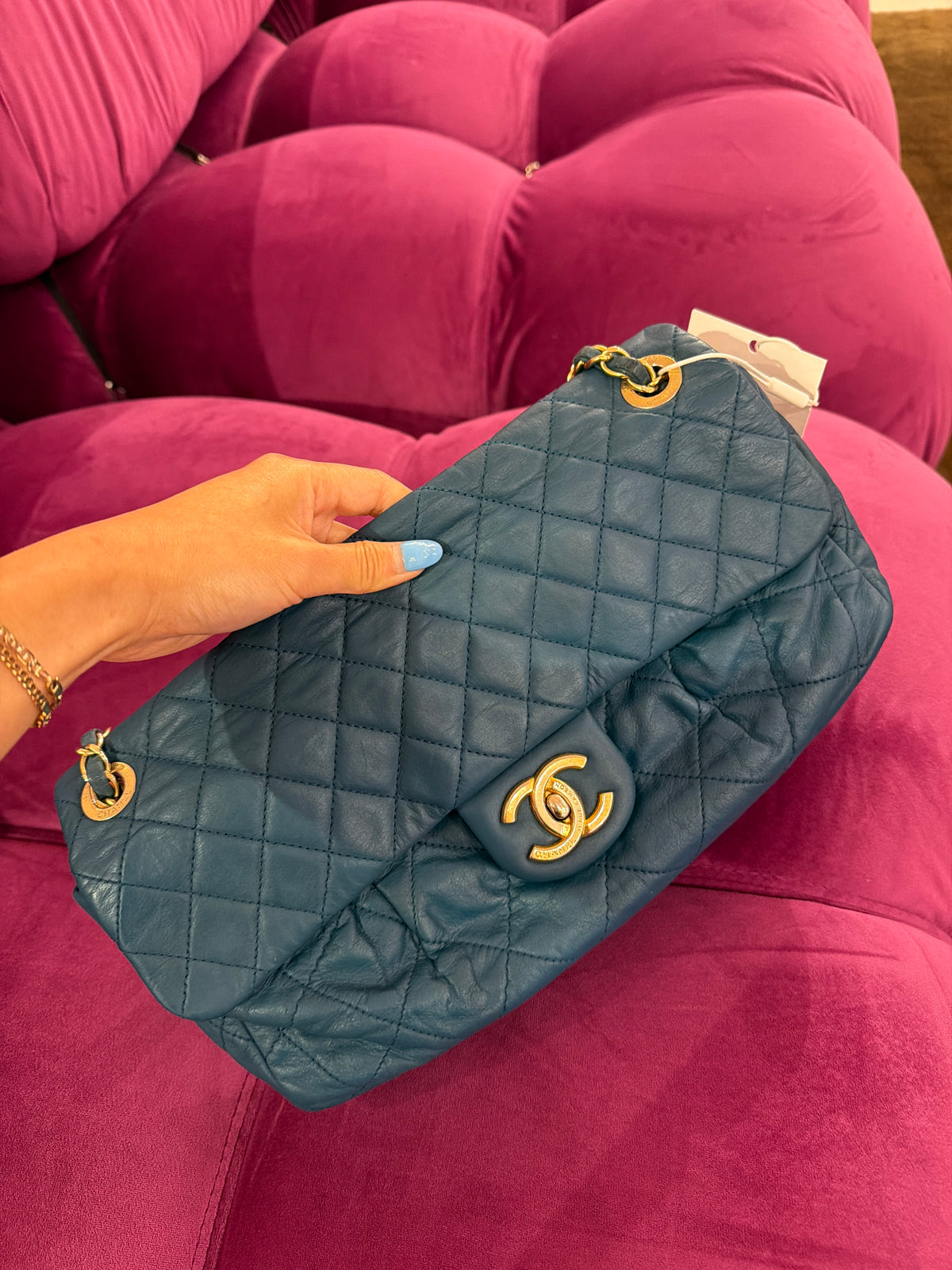 Chanel Blue Calfskin Chic Flap Bag