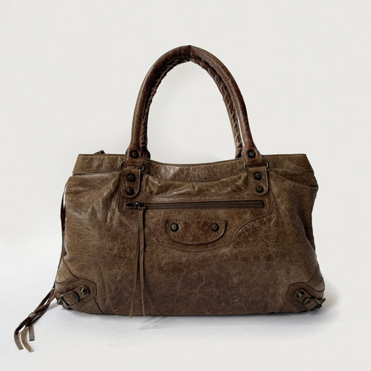 Balenciaga Brown City Shoulder Bag