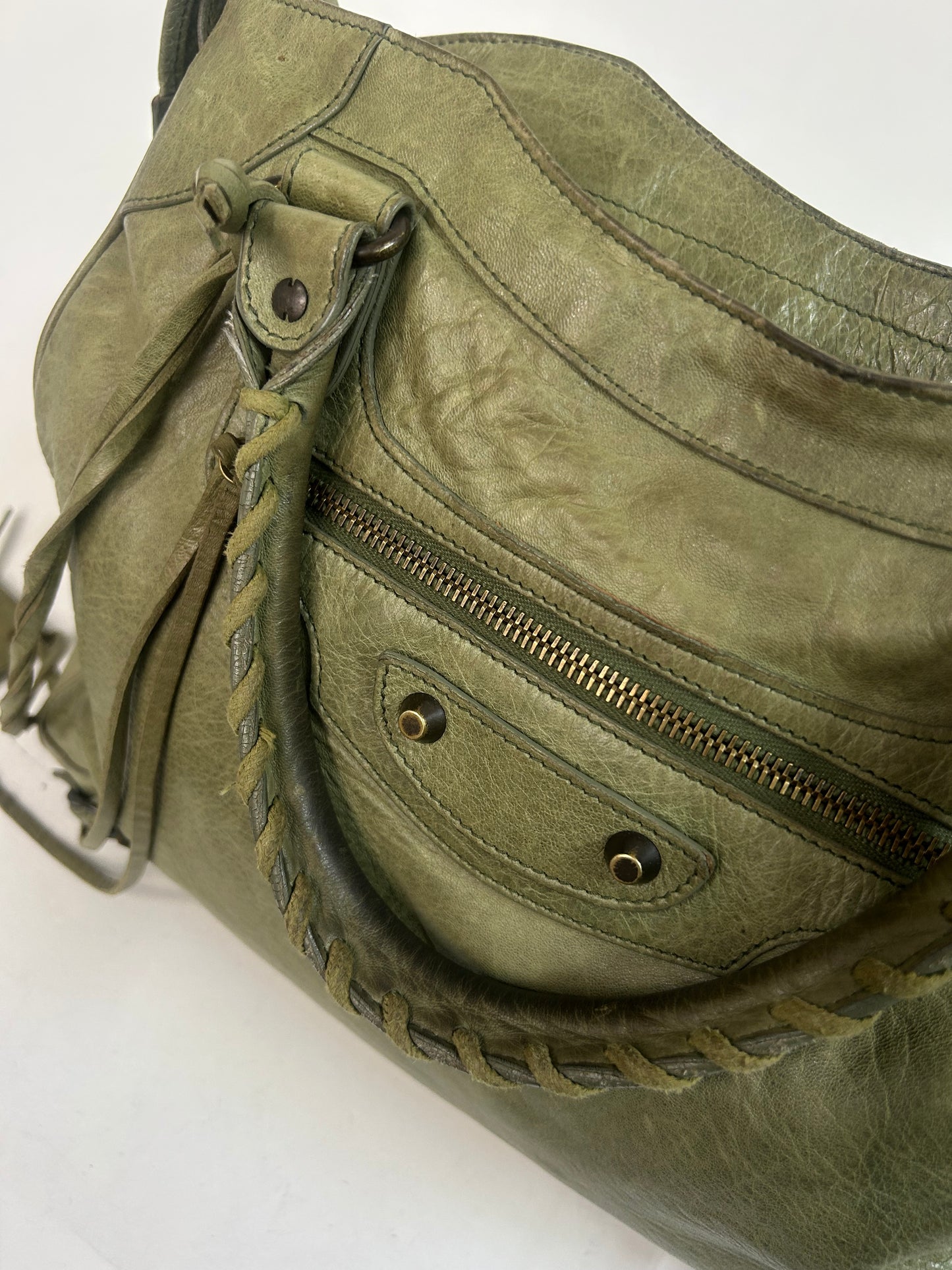 Balenciaga Matcha Green Leather "Velo" City Bag
