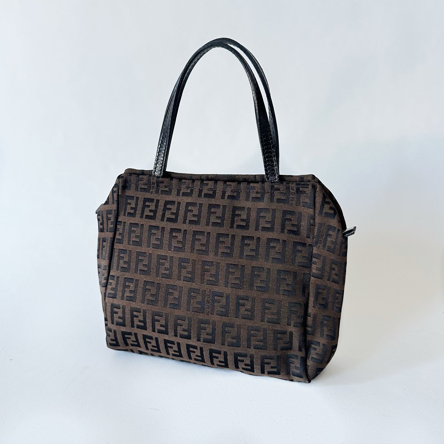 Fendi Brown Zucchino Mini Top Handle Bag