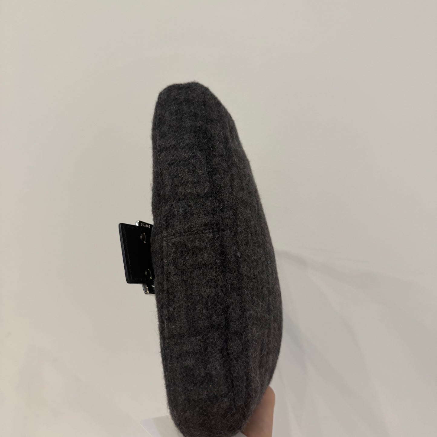 Fendi Gray Wool Zucca Fendi Baguette Shoulder Bag
