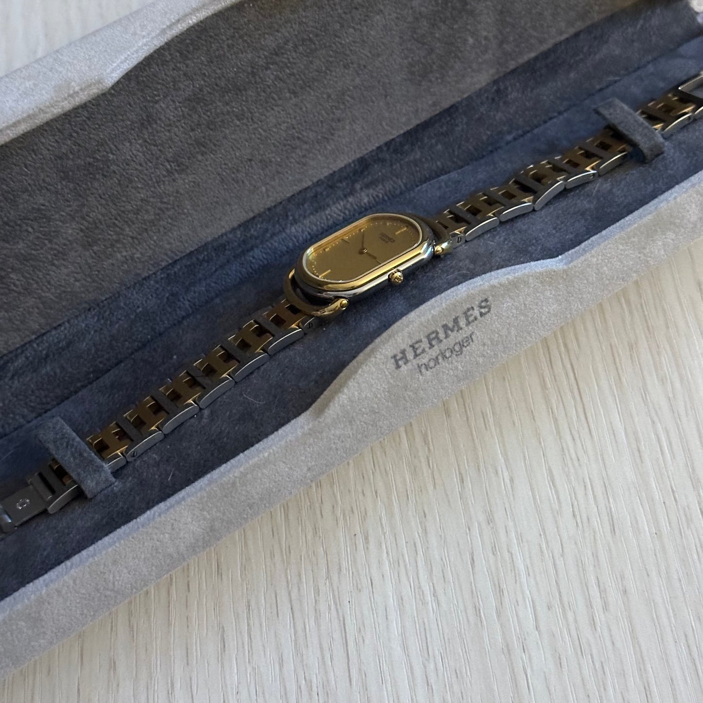 Hermes Unisex Rallye Gold Dial Watch
