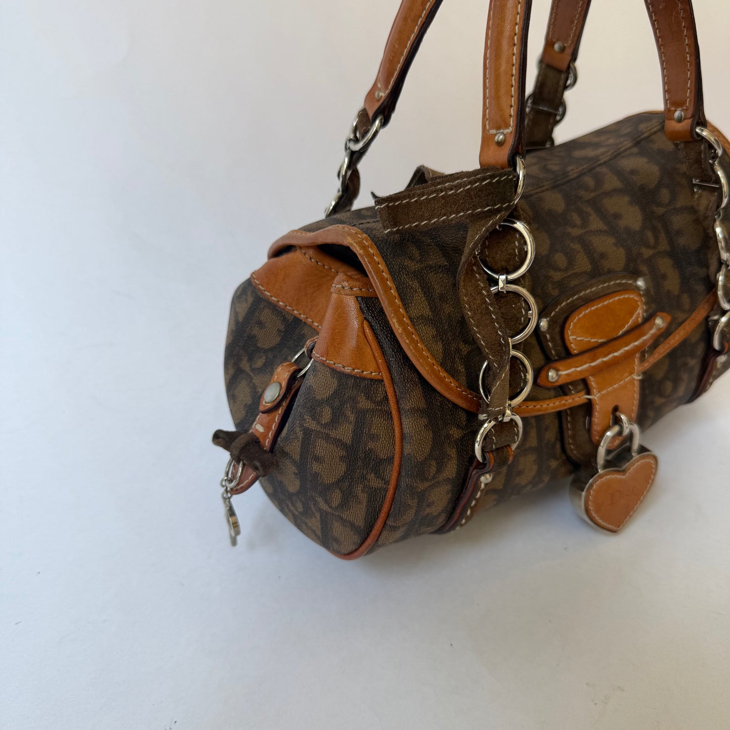 Christian Dior Brown Trotter Romantique Shoulder Bag w/ Lock