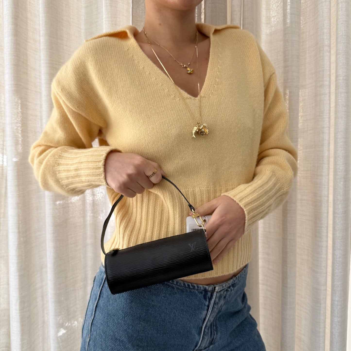 Louis Vuitton Black Epi Leather Papillon Mini Pochette