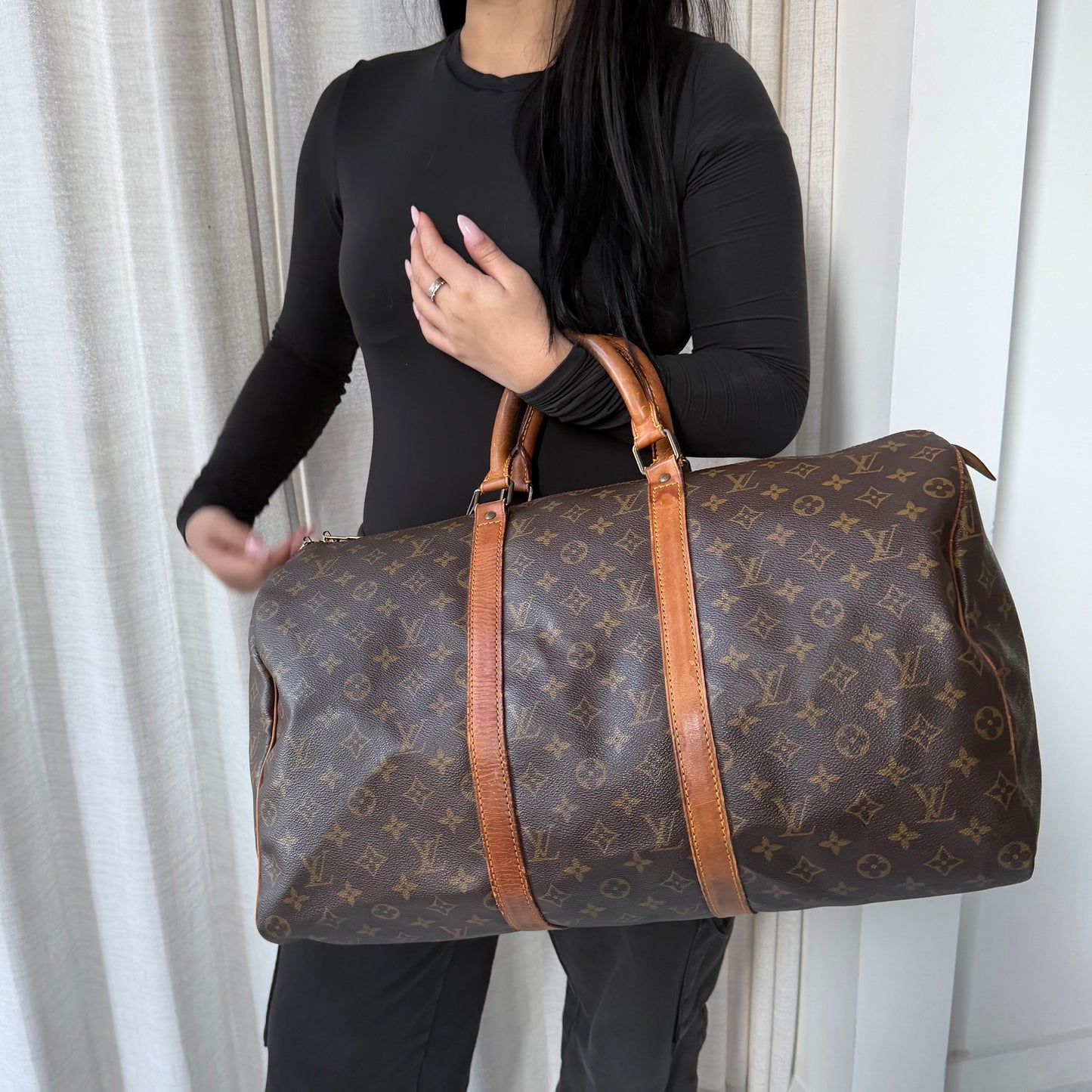 Louis Vuitton Brown Monogram Canvas Keepall 50