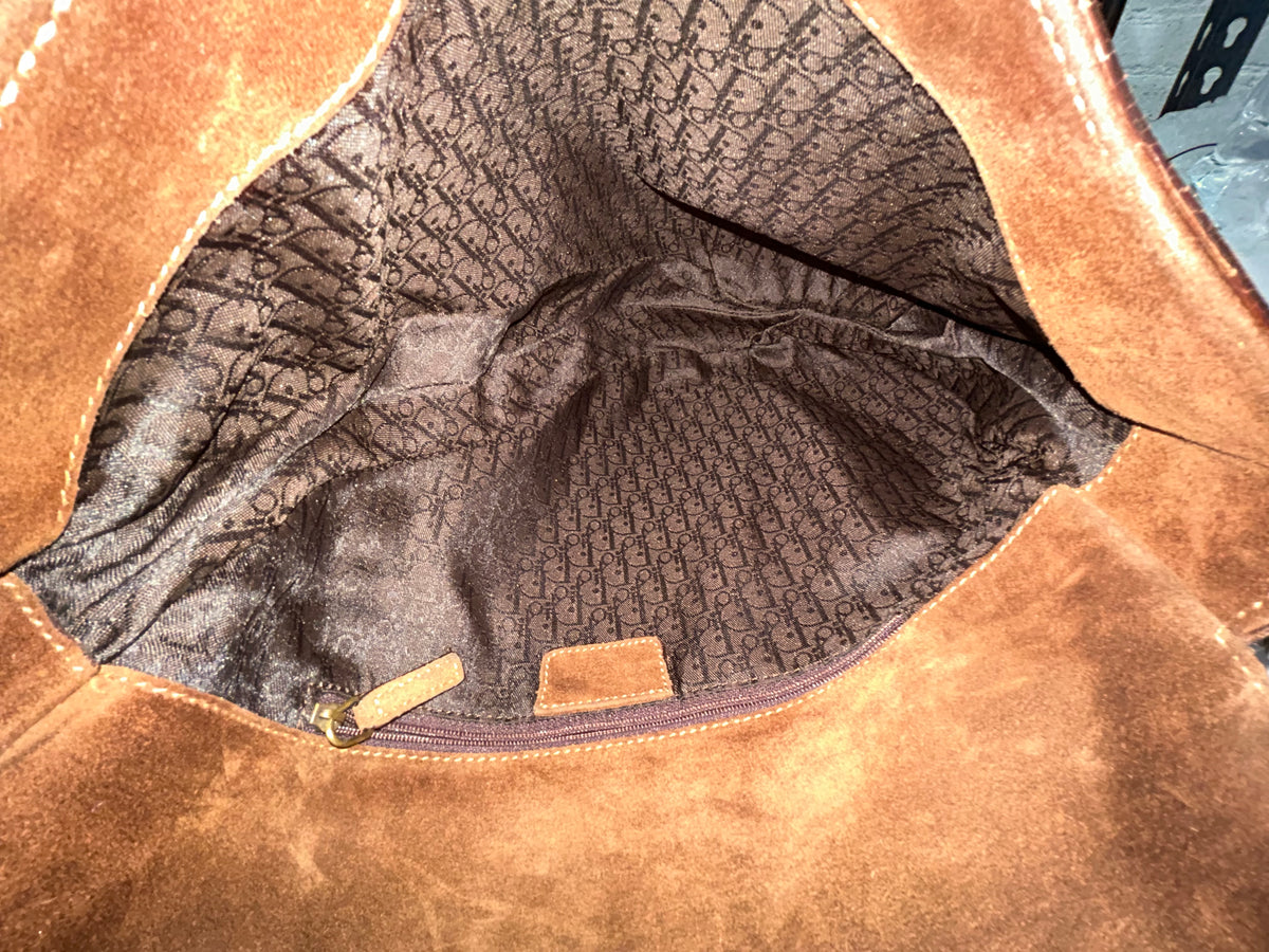 RARE Christian Dior Mixed Media Ponyhair Western Jumbo Crossbody Saddle Bag