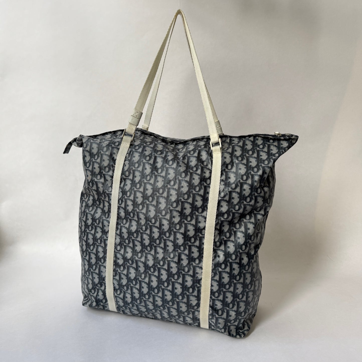 Christian Dior Navy Nylon Trotter Tote Bag