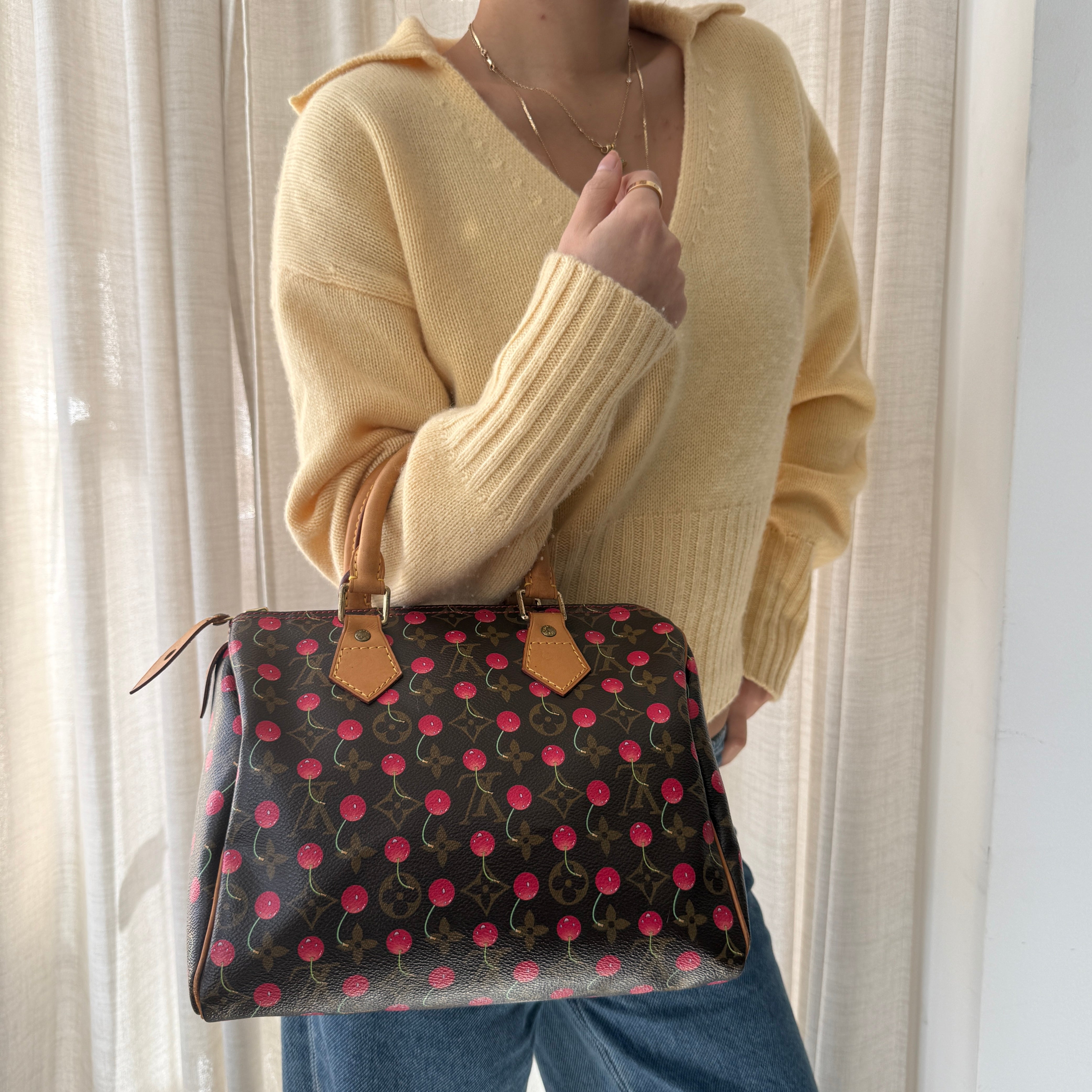 Louis Vuitton x Murakami 2005 Cerises Cherry Speedy 25 Boston Bag