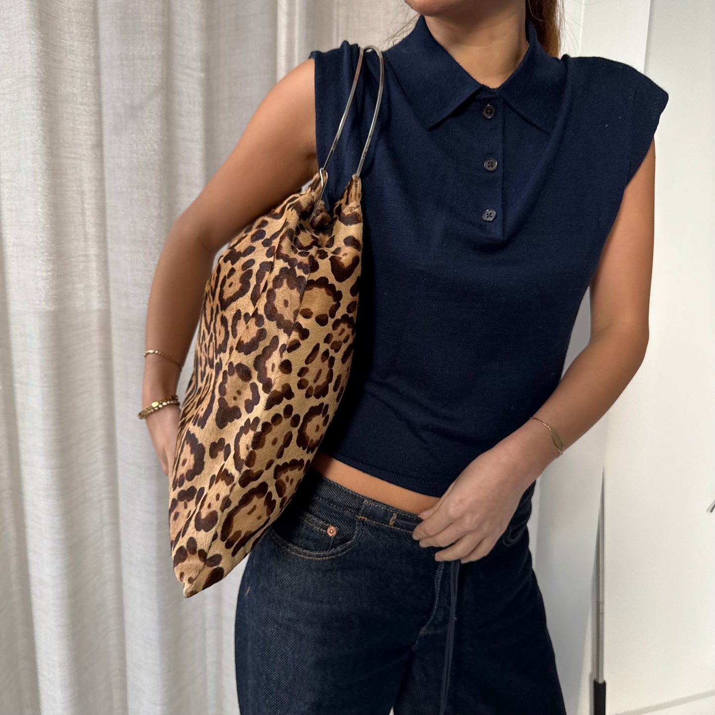 Fendi Brown Multicolored Ponyhair Tote Bag