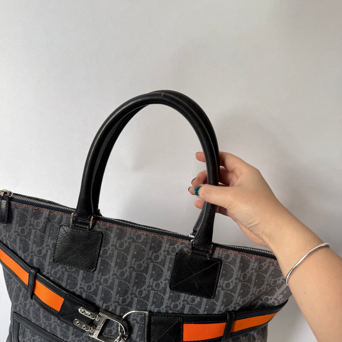 Christian Dior Large Navy Trotter Flight Travel Tote Bag