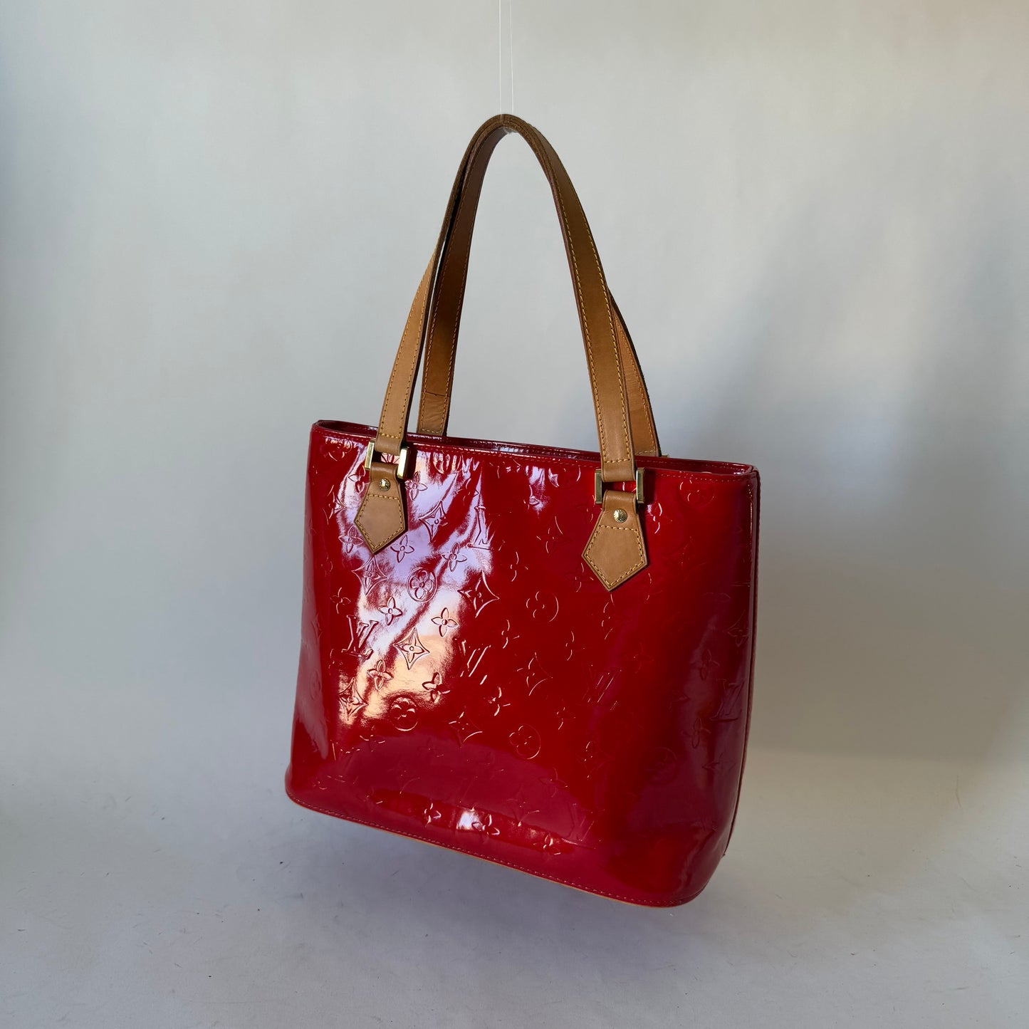 Louis Vuitton Red Vernis Houston Shoulder Bag