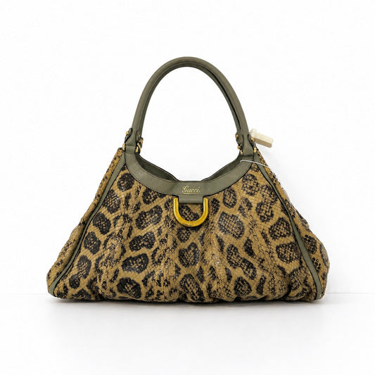 Gucci Python Leather Abbey D-Ring Hobo Bag