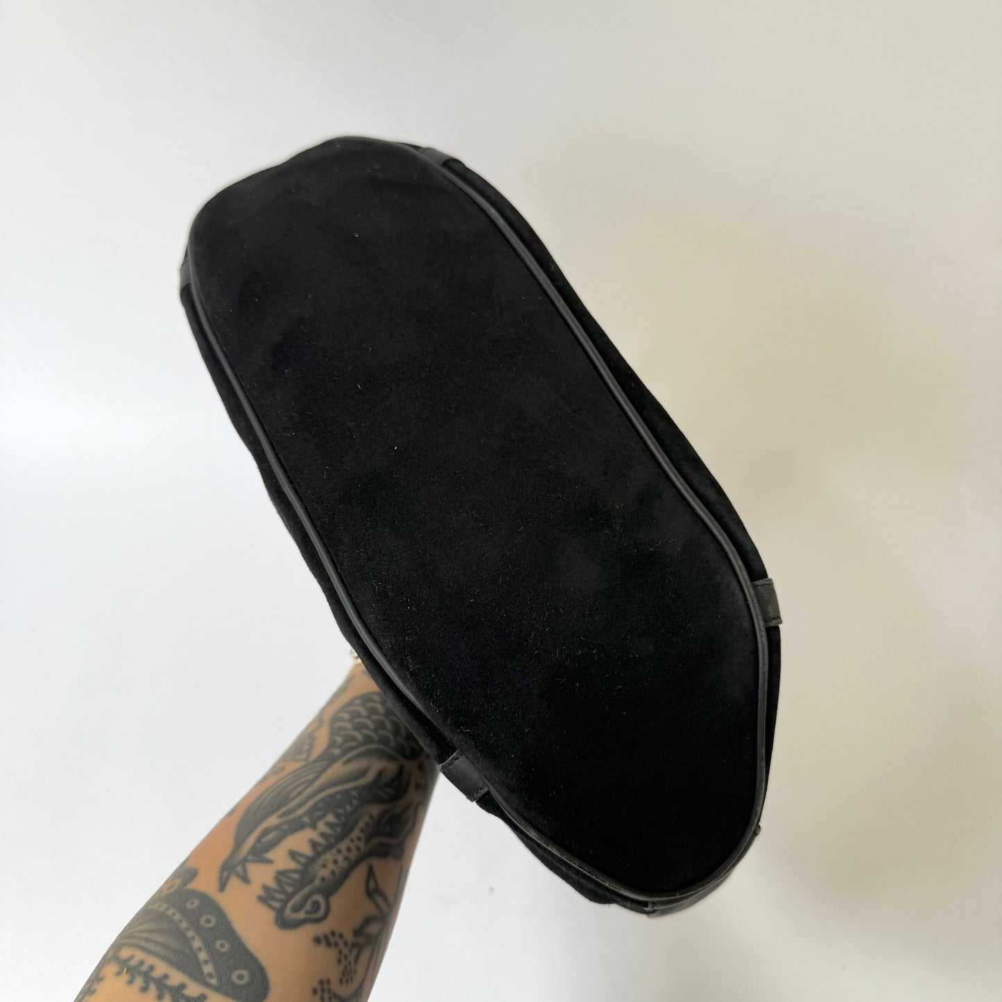 Gucci Black Suede Tom Ford Era Bamboo Handle Bag