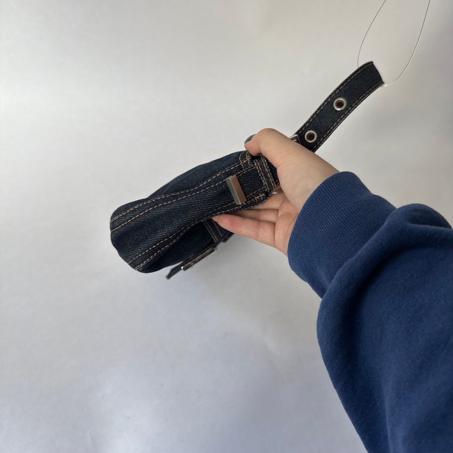 Fendi Denim Classic Baguette Shoulder Bag