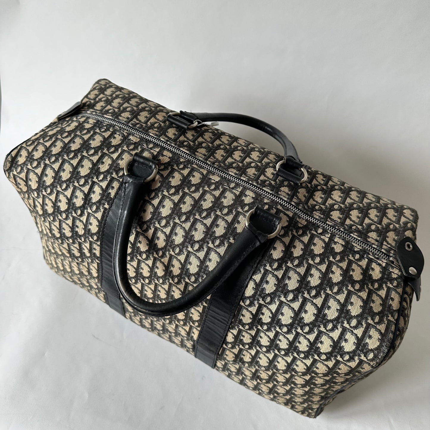 Christian Dior 80’s Navy Black Trotter Large Duffle Bag