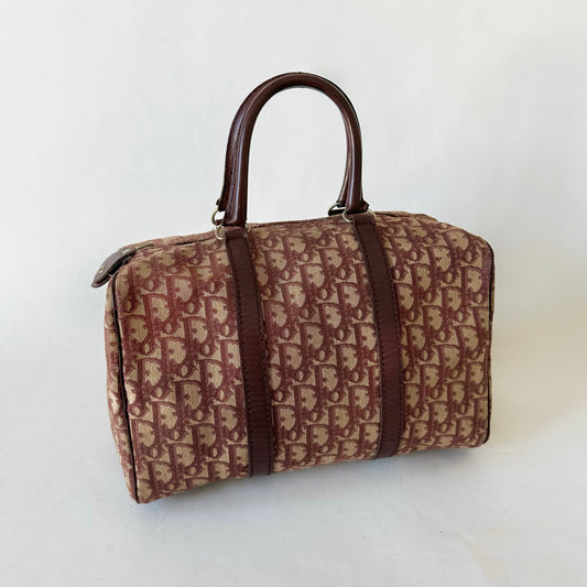 Christian Dior Maroon Red Trotter Boston Bag