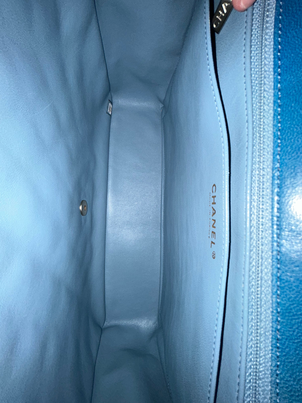 Chanel Blue Ombre Lambskin Leather Quilted Maxi Flap