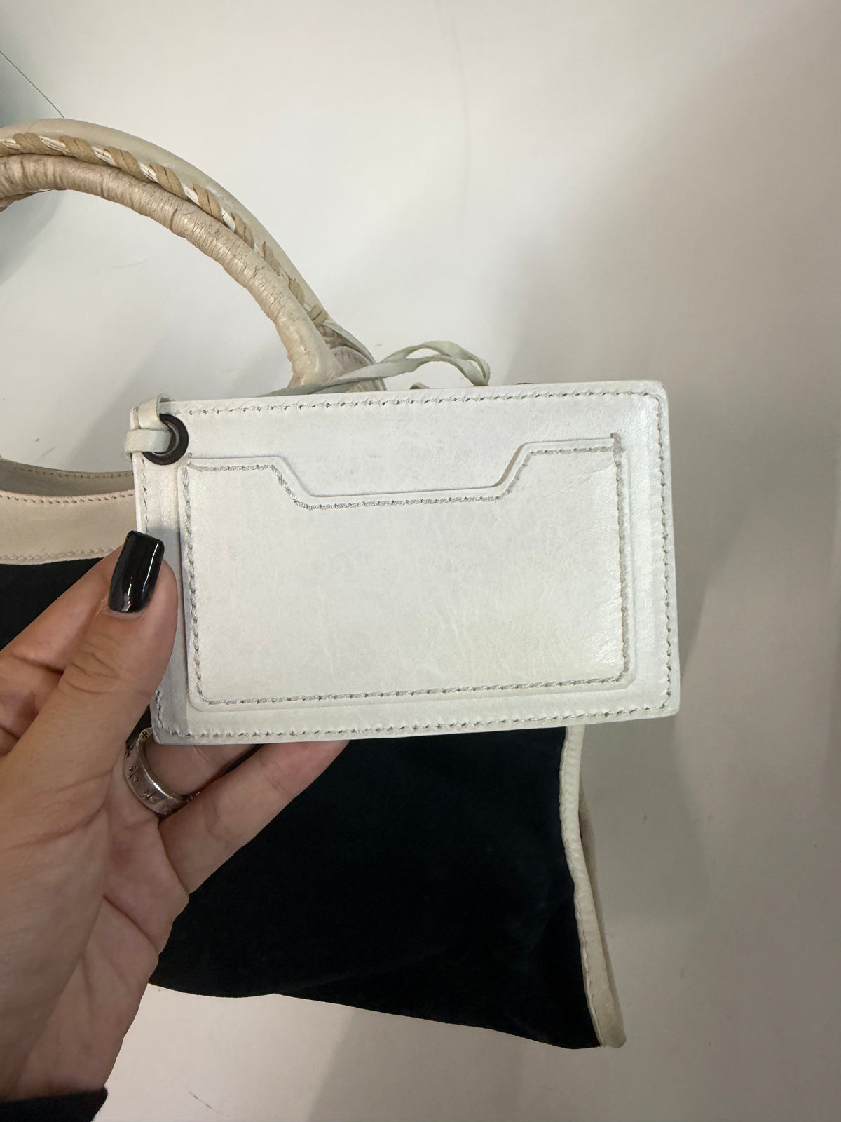 Balenciaga Black Suede & Ivory Leather City Bag