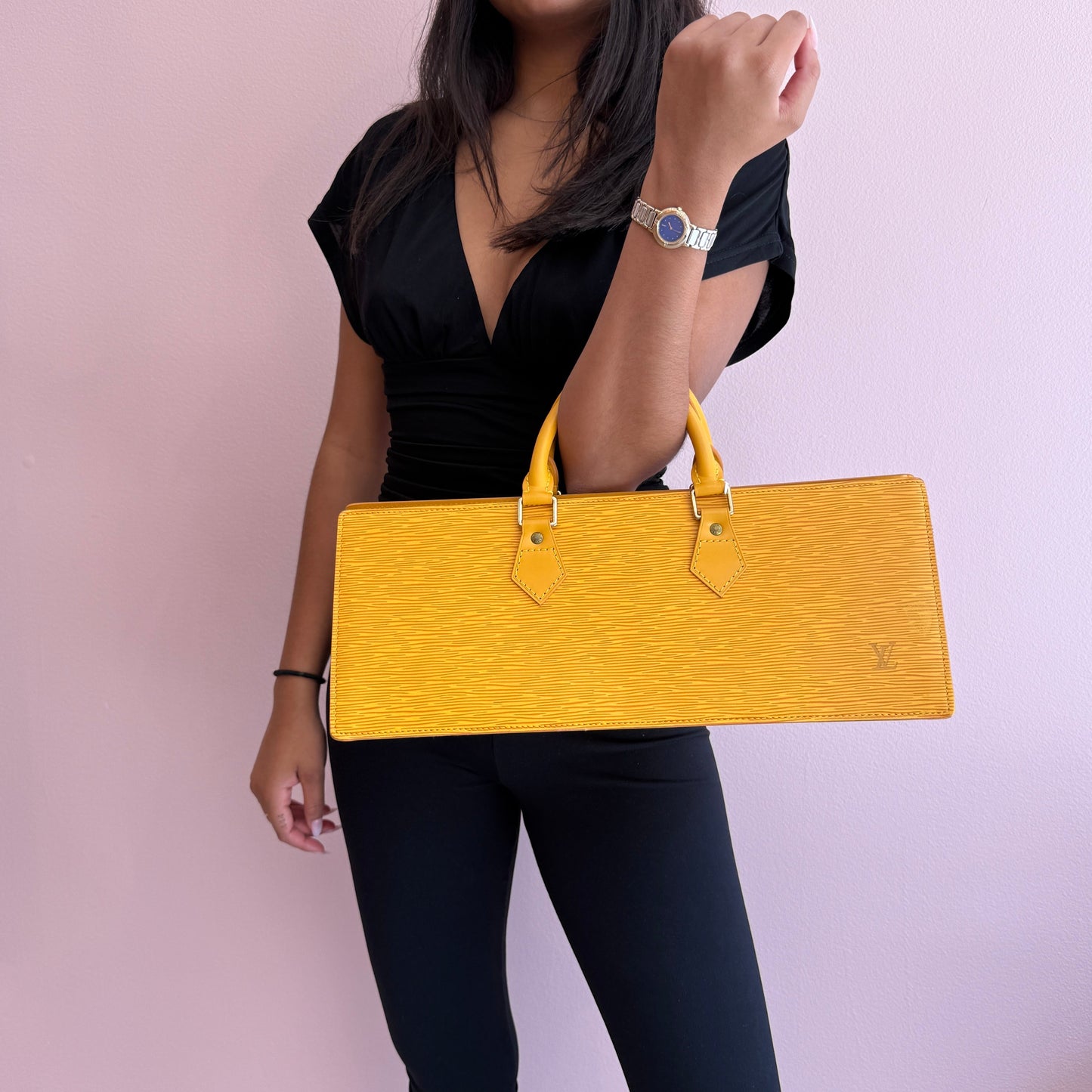 Louis Vuitton Yellow Epi Leather Sac Triangle Handbag