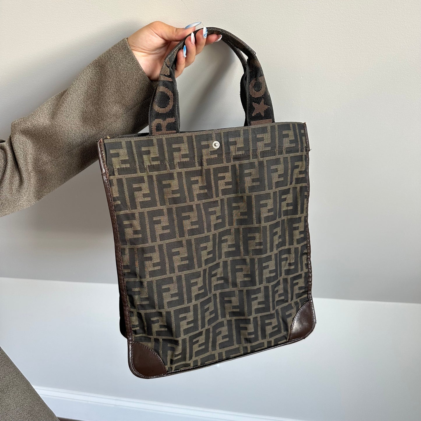 Fendi Zucca Monogram Foldable Tote Bag