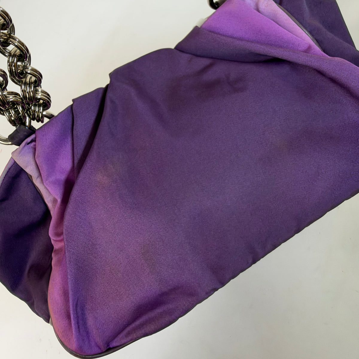 Prada Purple Ombre Nylon & Leather Shoulder Bag