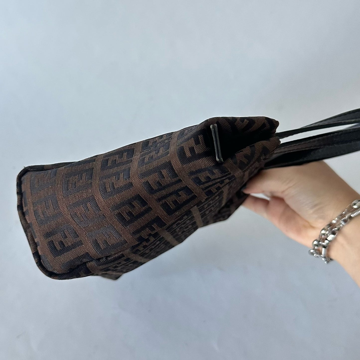 Fendi Brown Zucchino Mini Top Handle Bag
