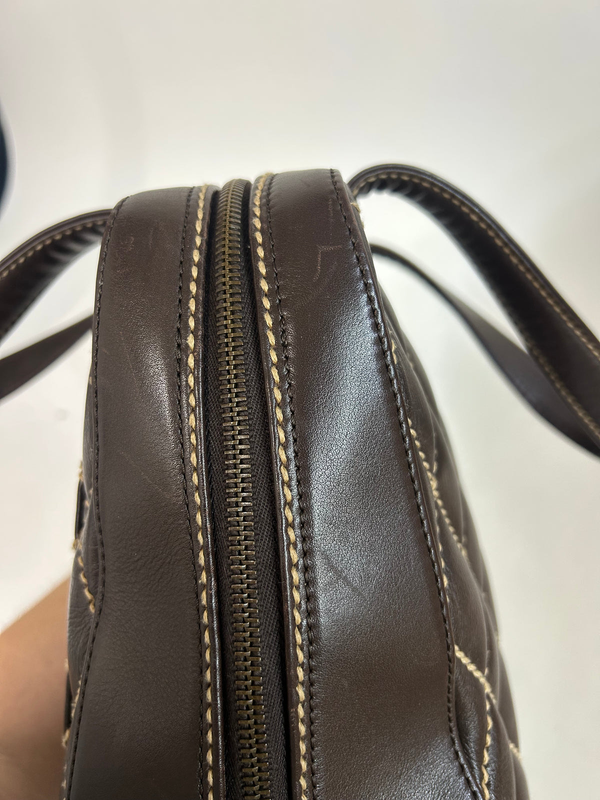 Chanel Brown Leather Wildstitch Tote Bag
