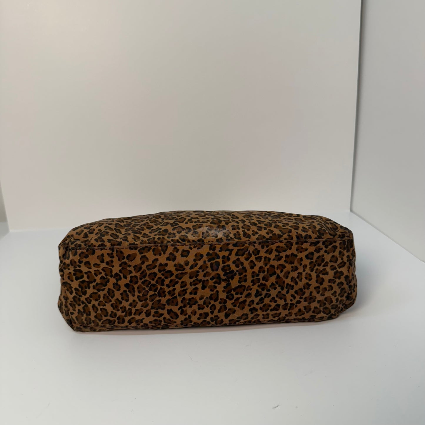 Bottega Veneta Cheetah Nylon Silver Top Handle Bag